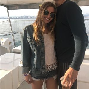 LF white open back top